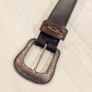 Wrangler Men’s Brown Red Black Western Belt 38